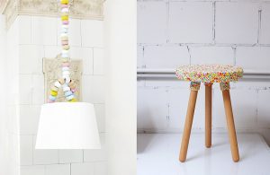 Leuchte und Hocker von Candy Company | Foto links: Candy Company; Foto rechts: Sabine Wittig